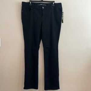 INC Black Denim Jeans Regular Fit Low Rise Straight Leg. Size 16 NWT
